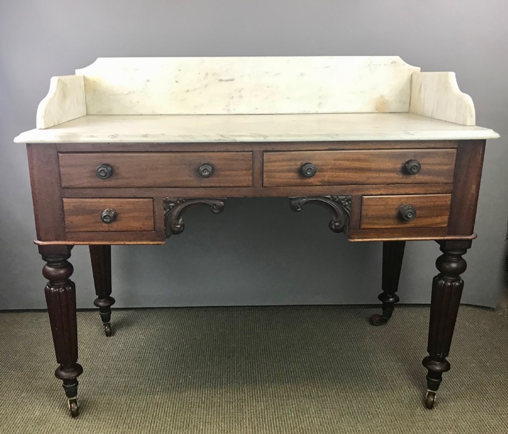 William IV Mahogany Marble Top Washstand View II