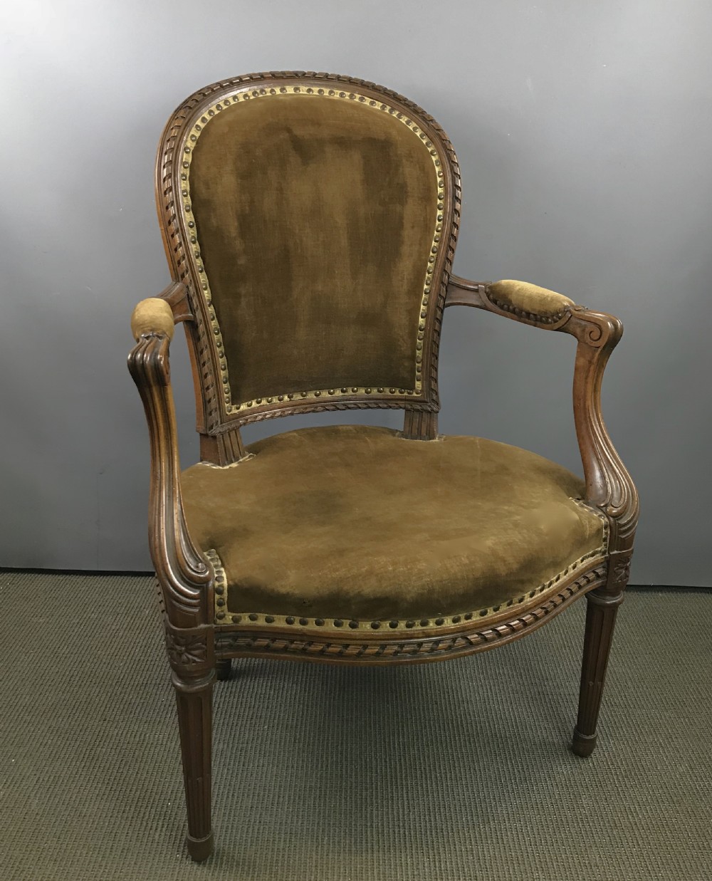 A French Fauteuil Armchair in Louis XVI Style