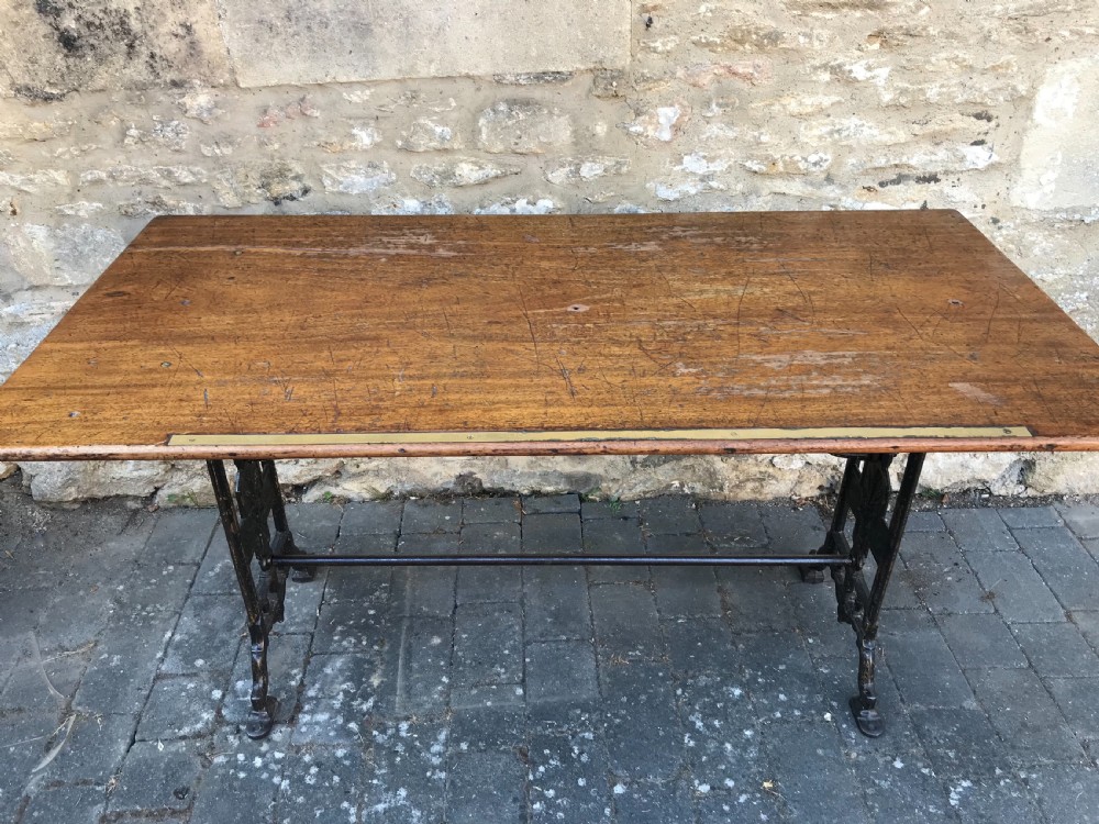 Antique Mahogany & Cast Iron Draper's Table View VI
