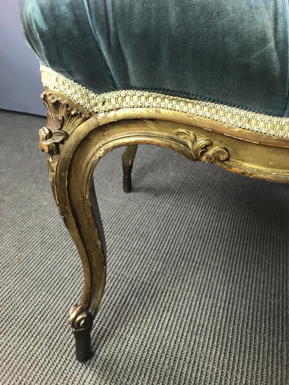 Antique French Giltwood Fauteuil / Armchair in Louis XVI Style View V