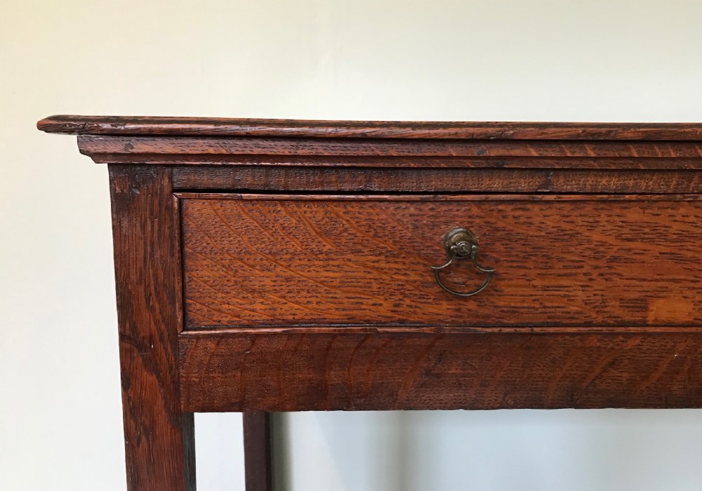 Small  Georgian Oak Single Drawer Side Table / Lowboy View V