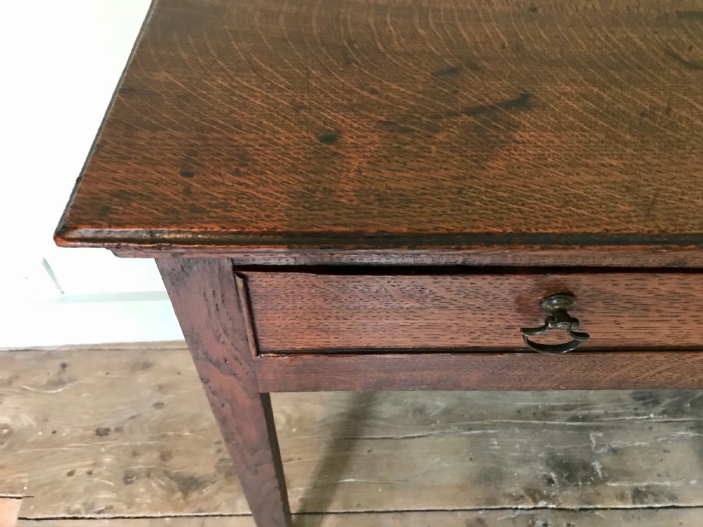 Small  Georgian Oak Single Drawer Side Table / Lowboy View VI