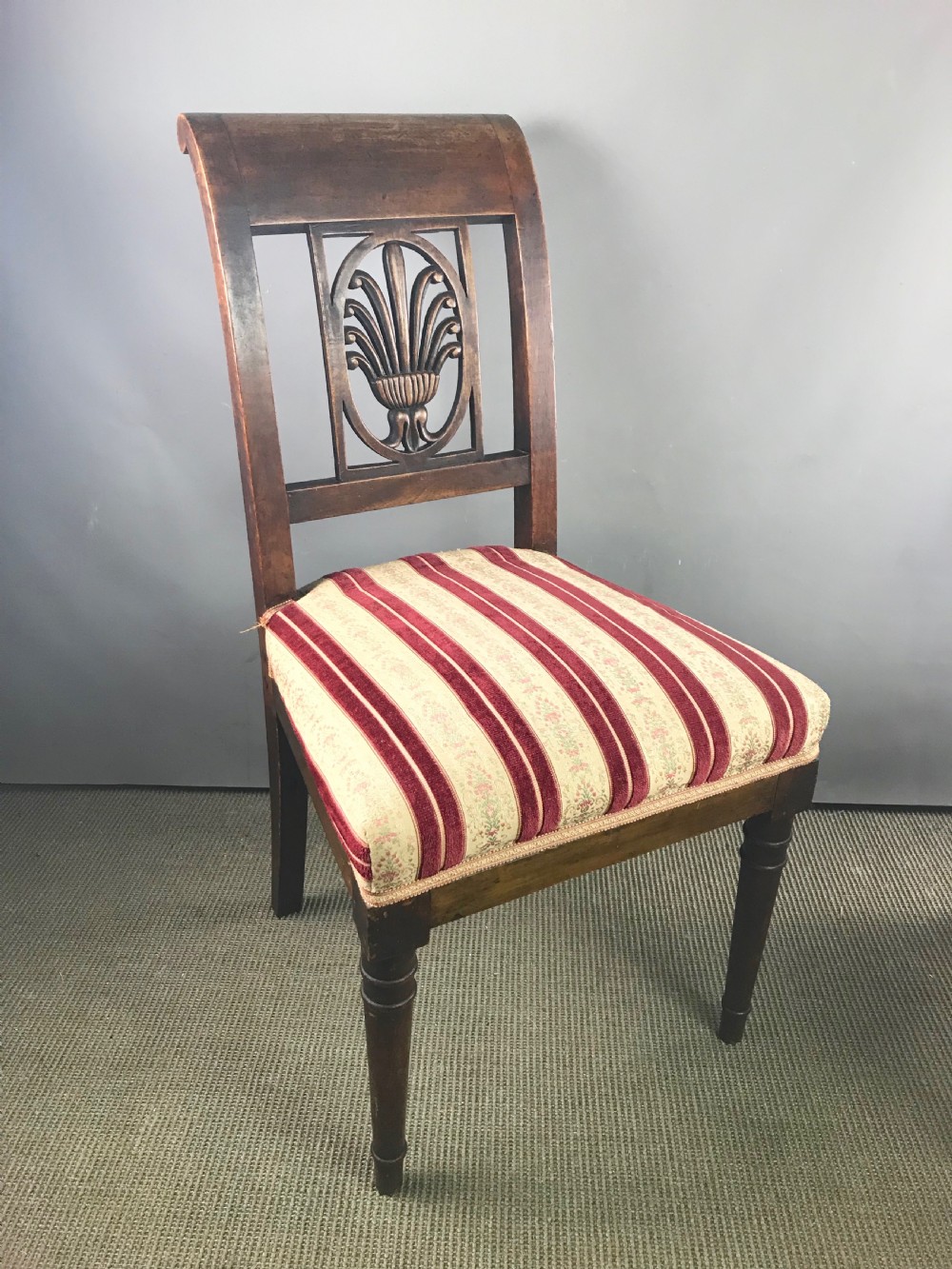 Pair of Italian Biedermeir Walnut Side Chairs View III