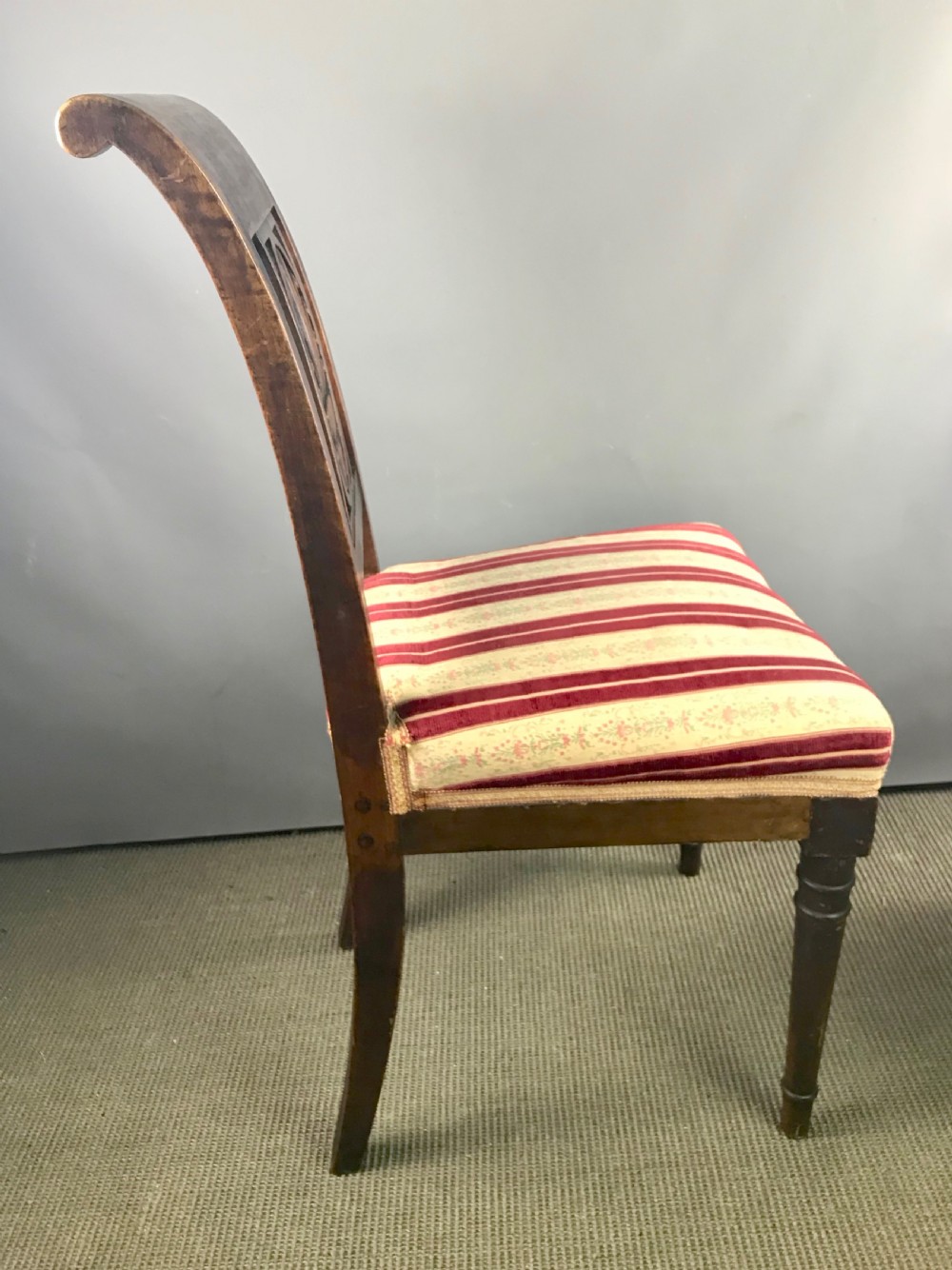 Pair of Italian Biedermeir Walnut Side Chairs View IV