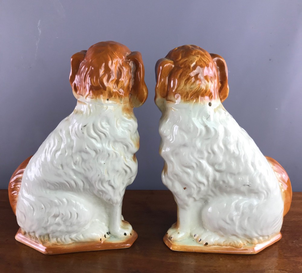 Pair of Scottish Boness Pottery Dogs of Staffordshire Type View VI