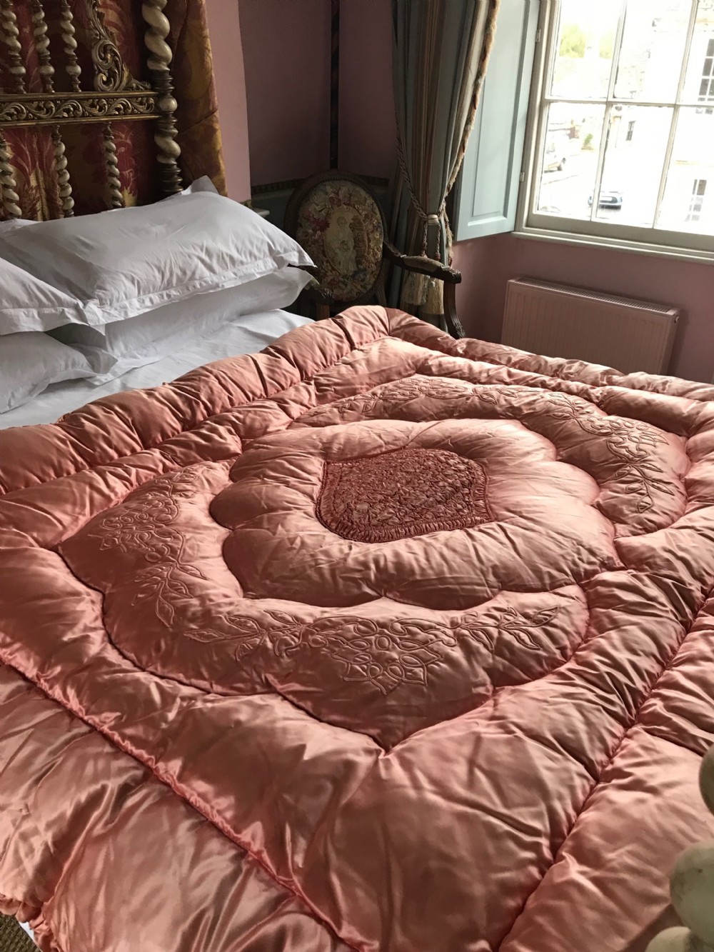 Art Deco Pink Satin Feather Filled Eiderdown View VII