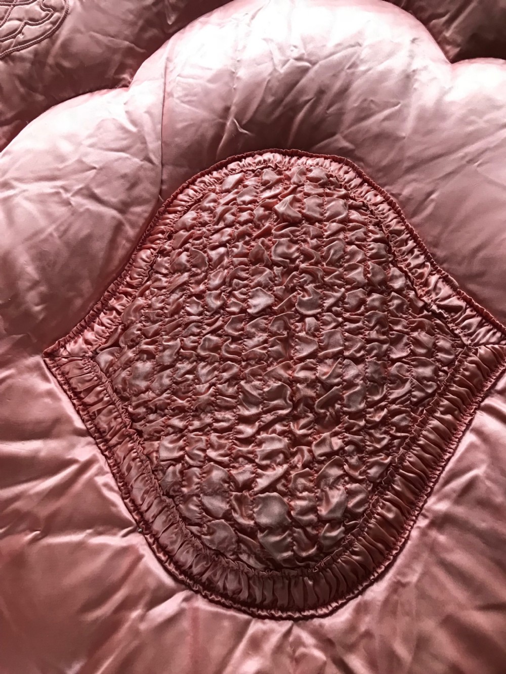 Art Deco Pink Satin Feather Filled Eiderdown View VIII