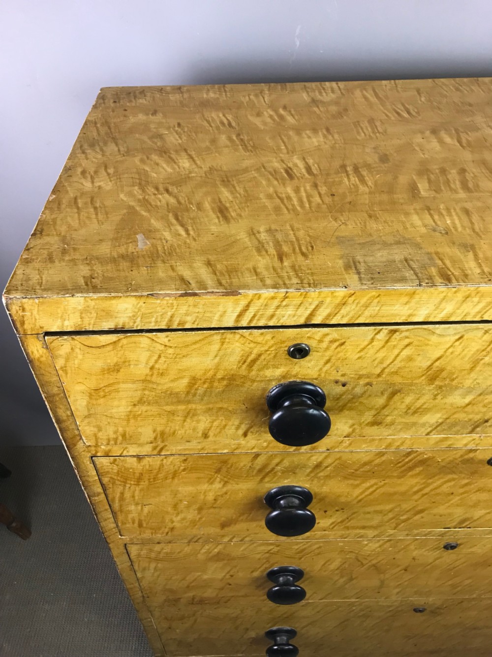 Regency Scumble Grained Pine Chest of Drawers in original condition View V