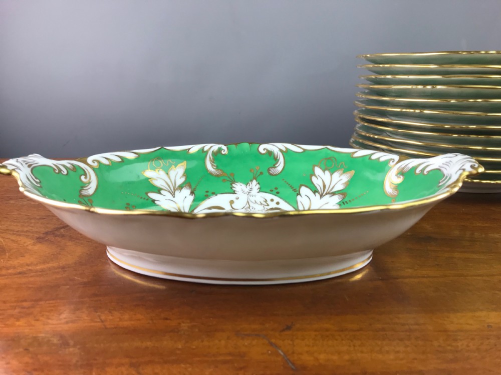 Victorian Staffordshire Porcelain Dessert Service of Coalport Type View VI