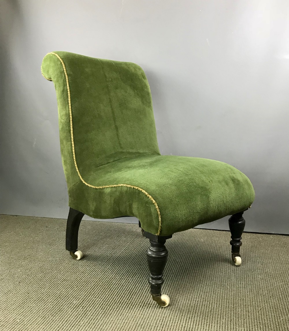 Antique Victorian Scroll Back Nursing or Parlour Chair