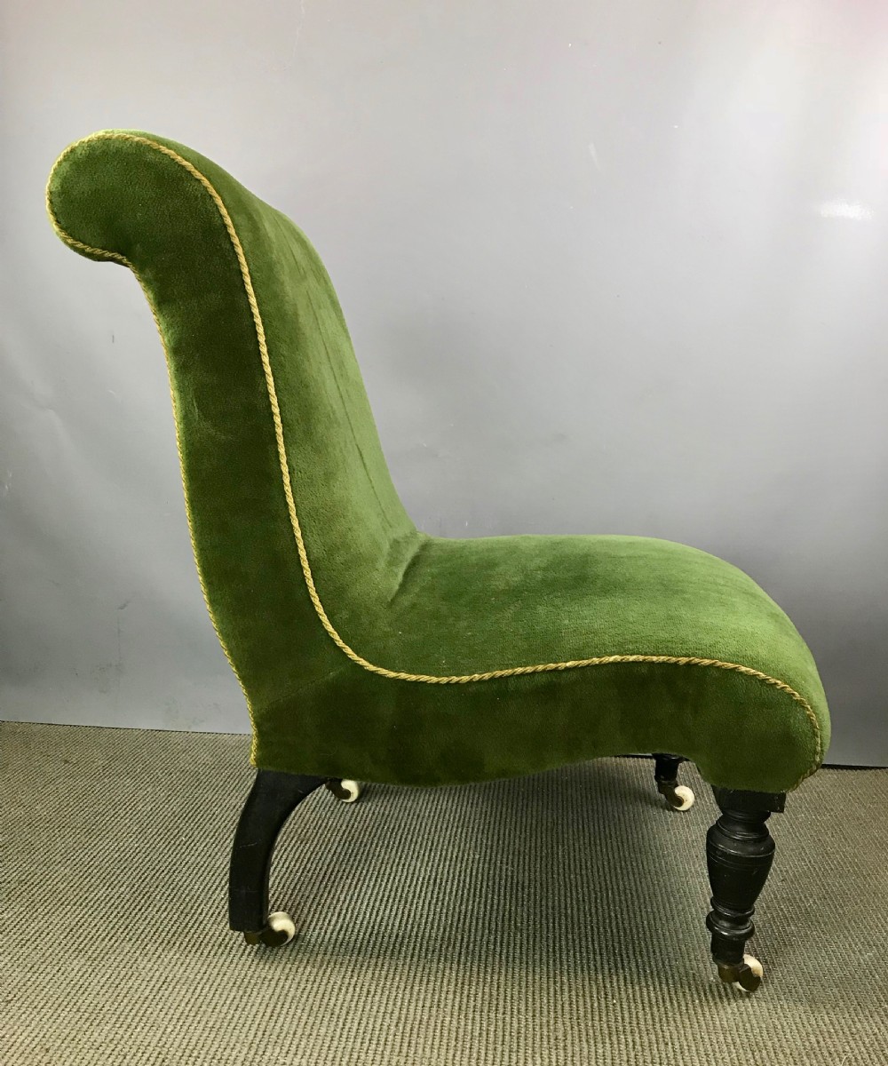 Antique Victorian Scroll Back Nursing or Parlour Chair View II