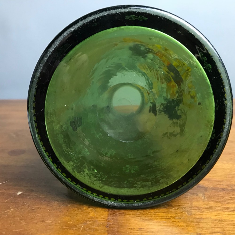 Bohemian enamelled green glass jug in Historismus style with Coat of Arms View VI