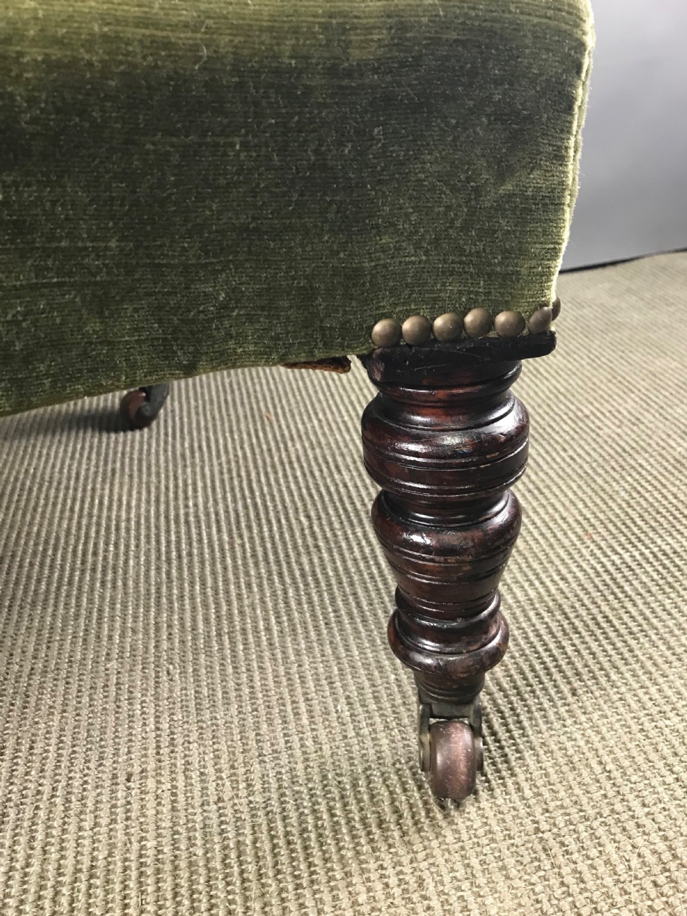 Victorian upholstered tub chair of small proportions  View IV