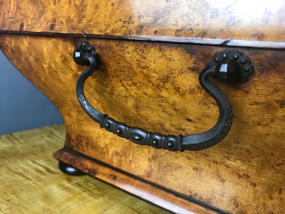 Huge Italian Inlaid Burr Maple Sarcophagus Box View VI