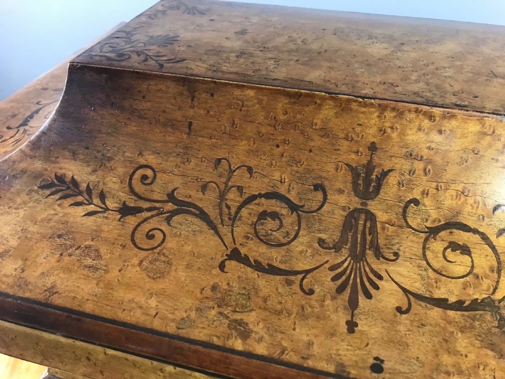 Huge Italian Inlaid Burr Maple Sarcophagus Box View VII