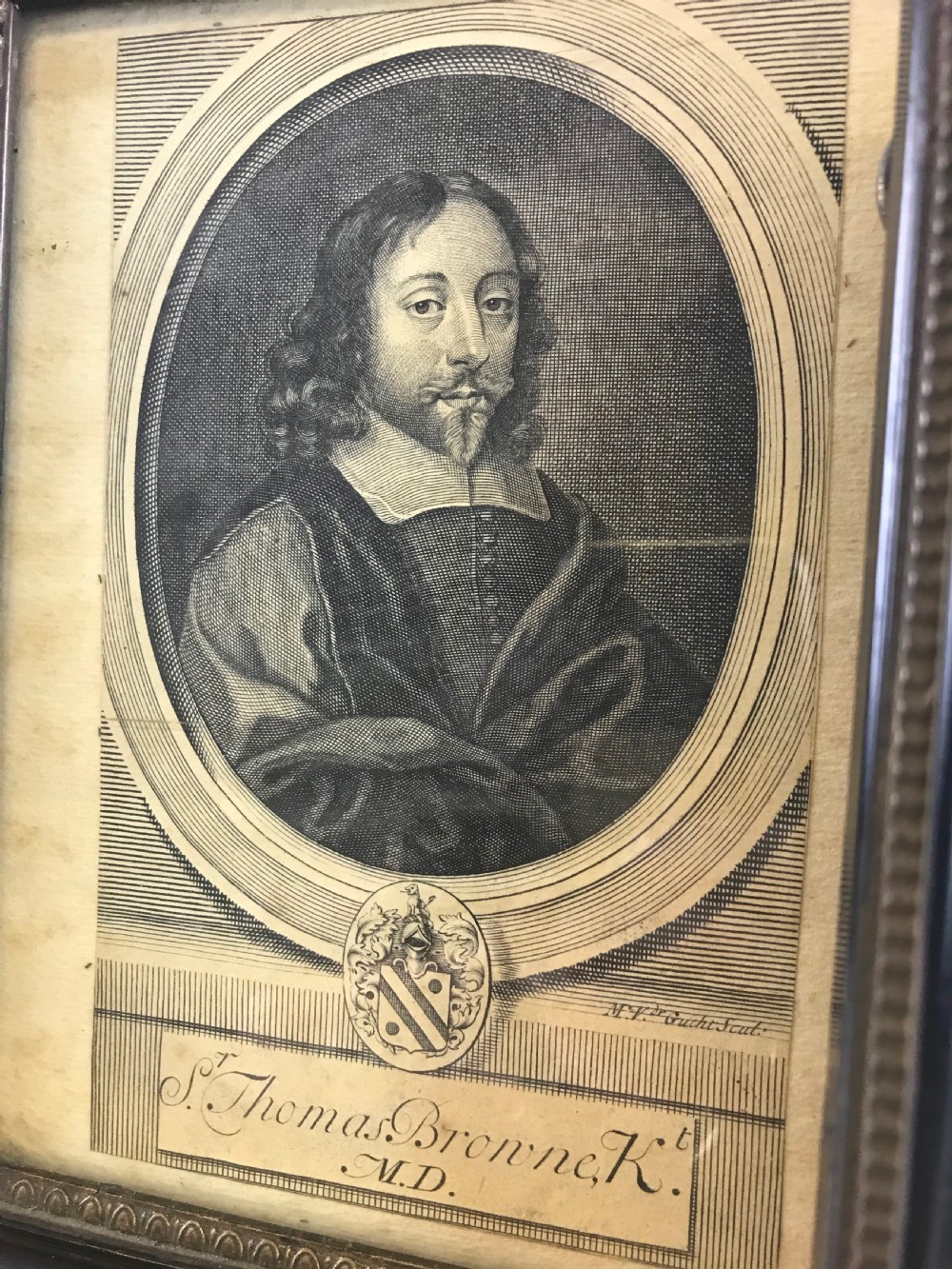 Four 17th & 18th century engravings - Daniel Kenricus, Shakespeare, Sr. Thomas Browne & Sir Francis Bacon View V
