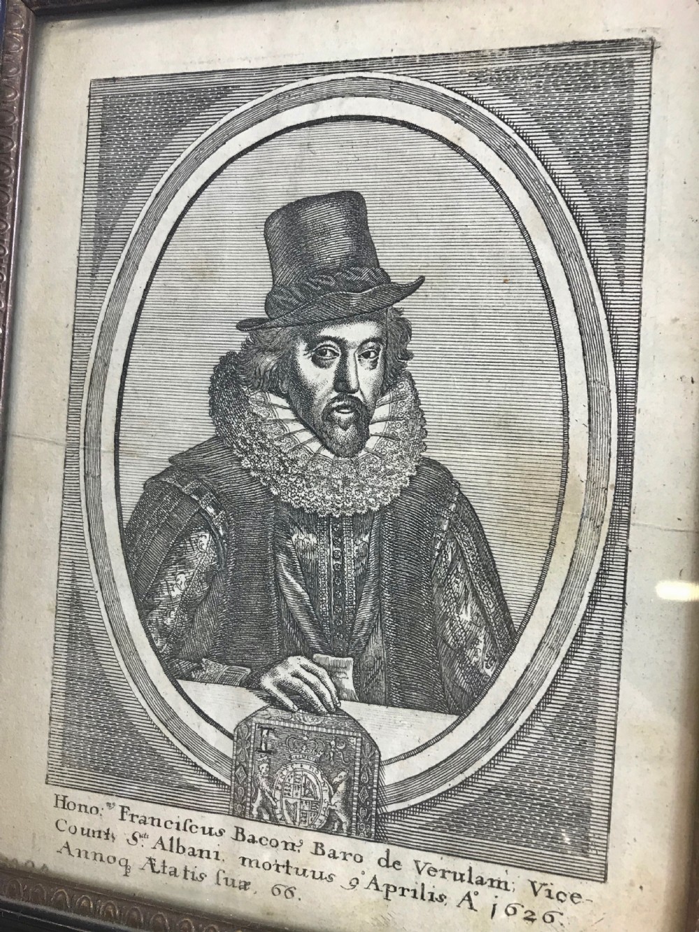 Four 17th & 18th century engravings - Daniel Kenricus, Shakespeare, Sr. Thomas Browne & Sir Francis Bacon View VI