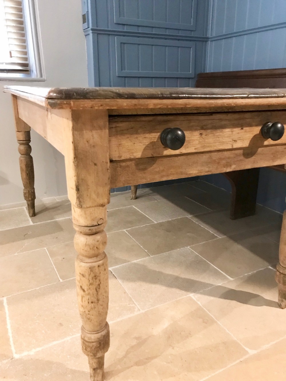 Victorian pine scrub top kitchen table View IV