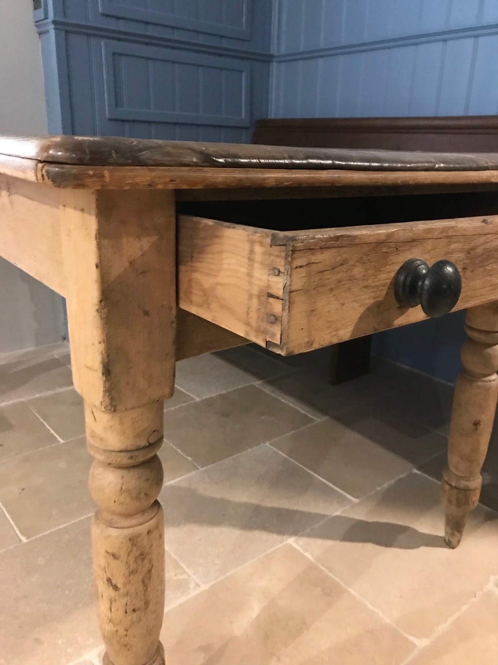 Victorian pine scrub top kitchen table View V