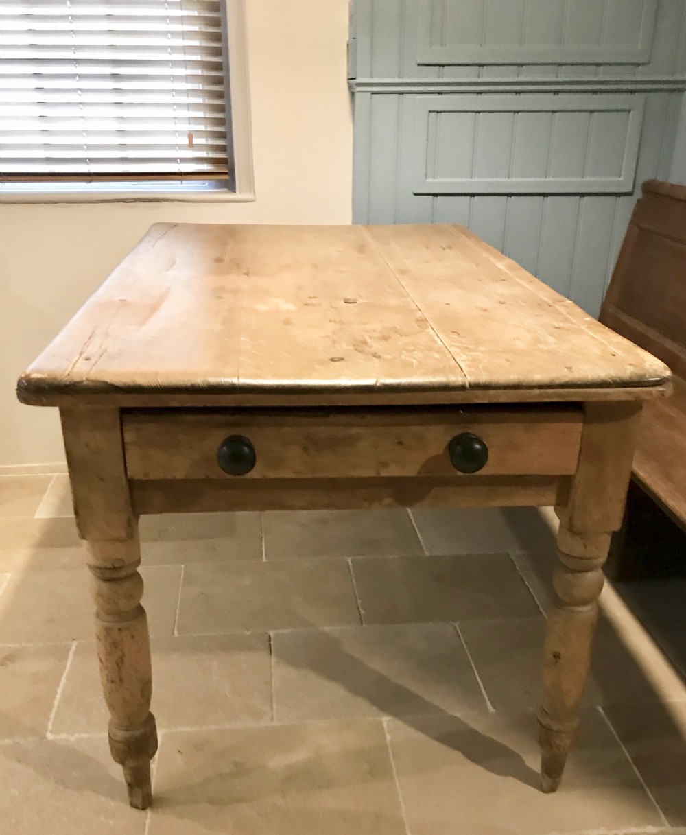 Victorian pine scrub top kitchen table View VI