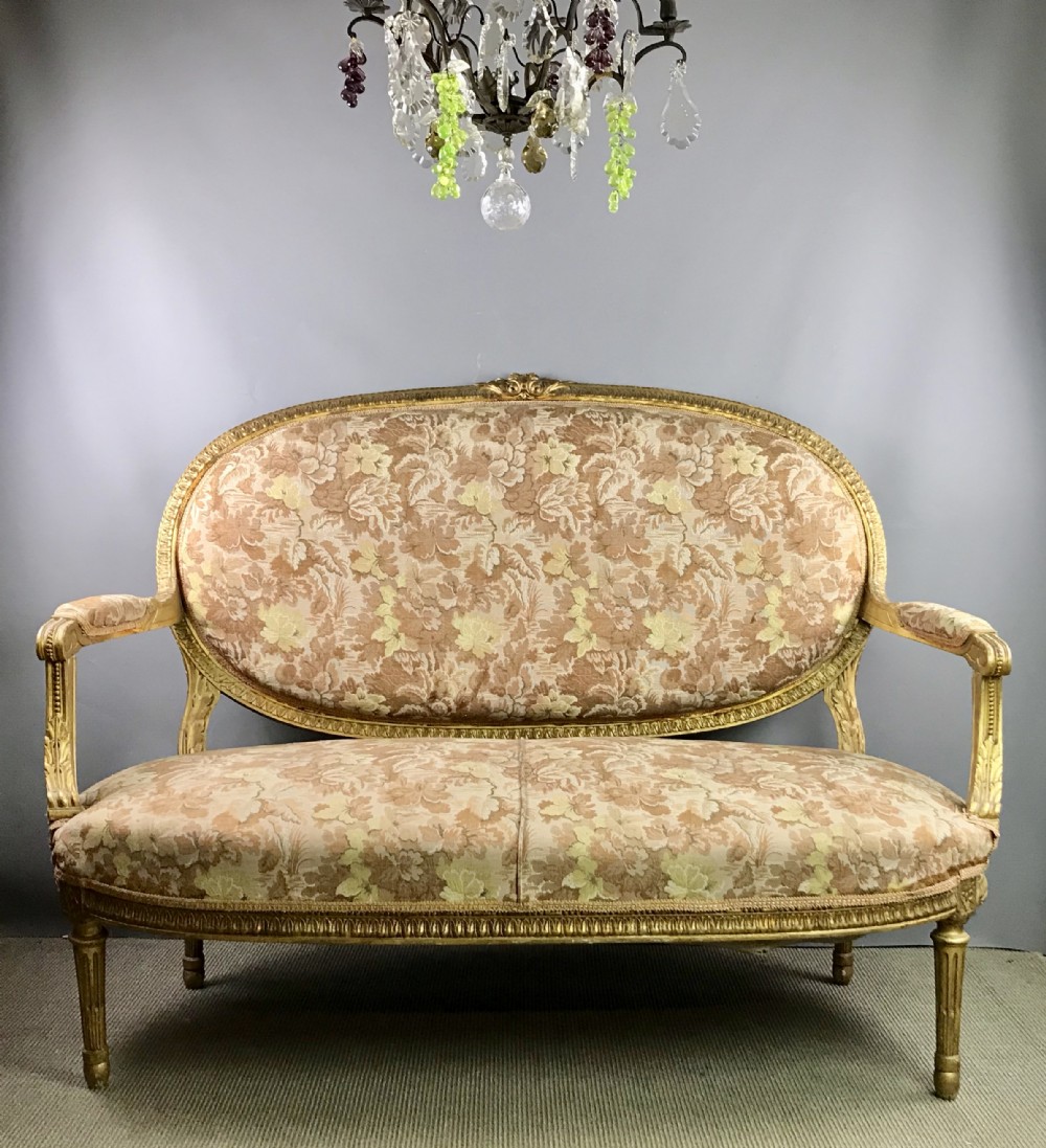 French Giltwood Canape  / Settee in Louis XVI Style