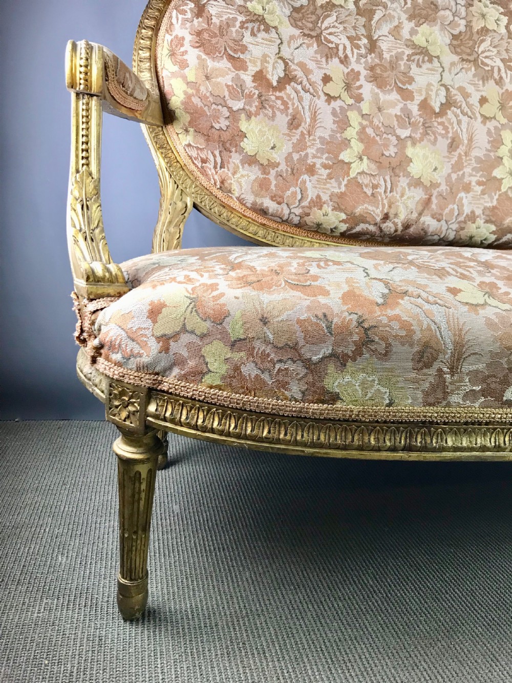 French Giltwood Canape  / Settee in Louis XVI Style View IV