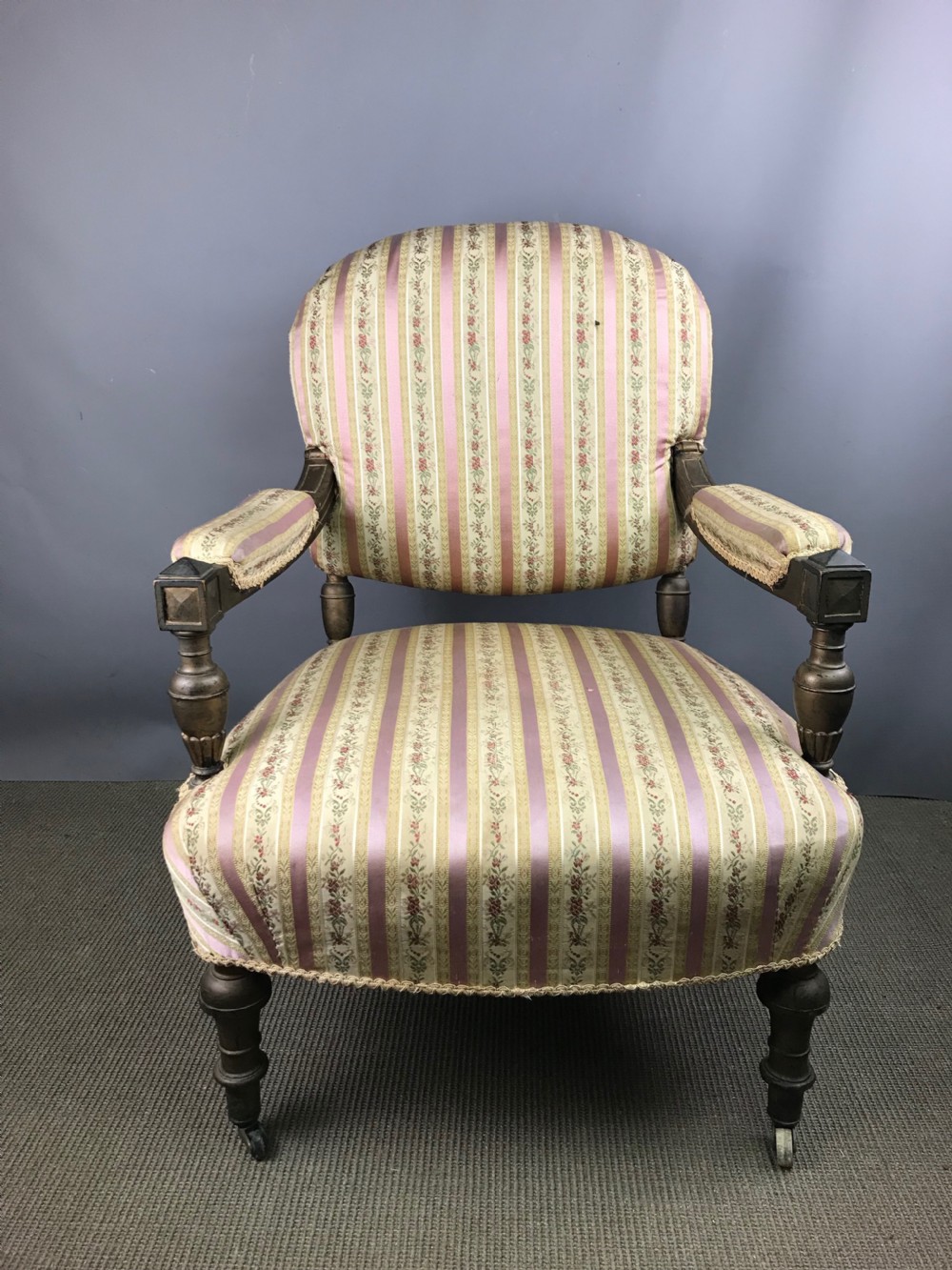 Antique Victorian Open Armchair View II