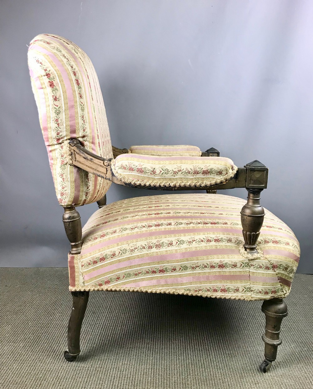 Antique Victorian Open Armchair View V
