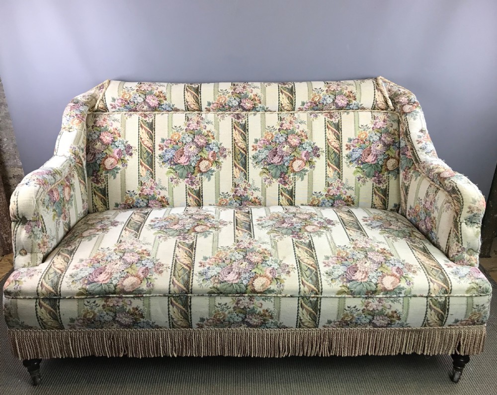 Victorian Two Seat Tapestry Upholstered Sofa View II