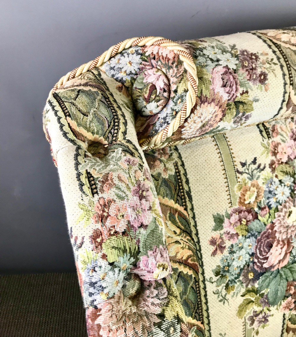 Pair of unusual Victorian tapestry upholstered armchairs View IV