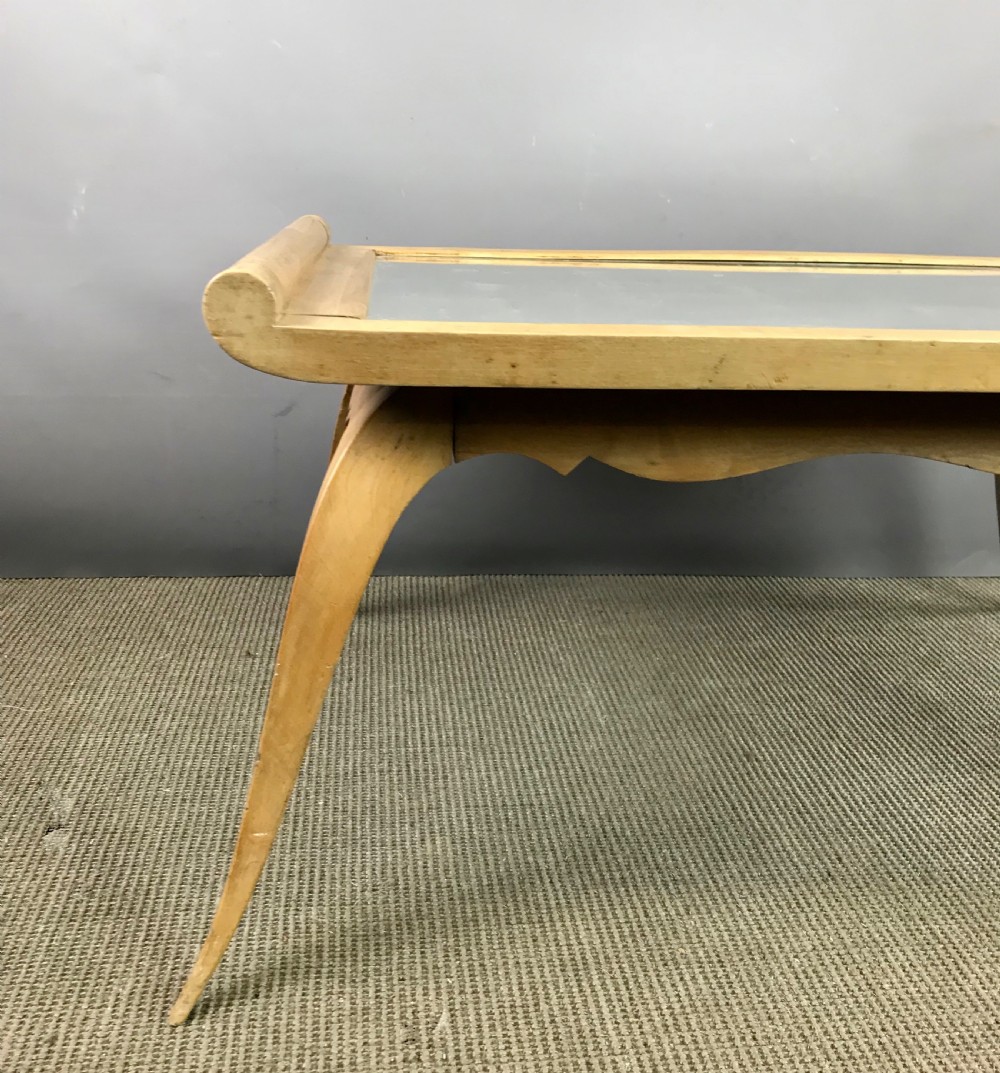 French Art Deco low table with mirror glass top View III