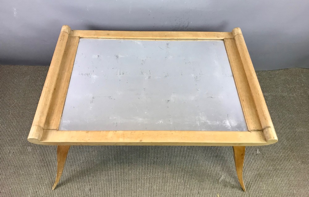 French Art Deco low table with mirror glass top View IV