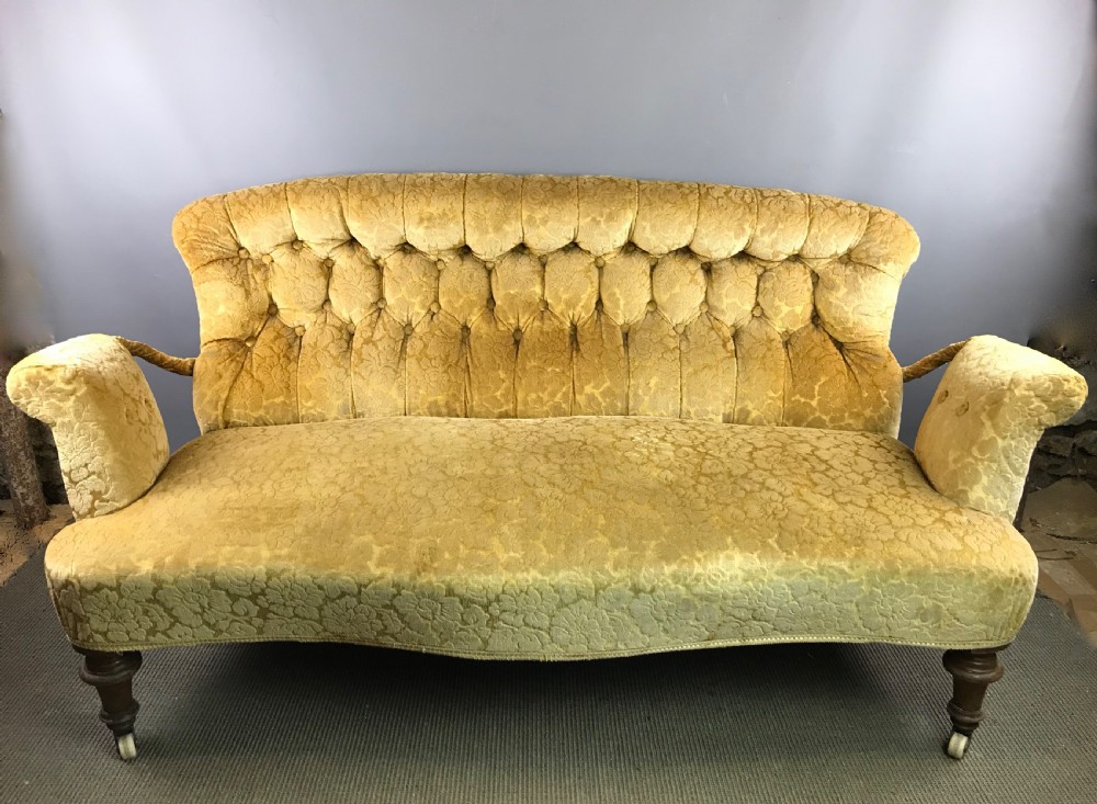 Victorian Button Back Two Seat Sofa with iron frame