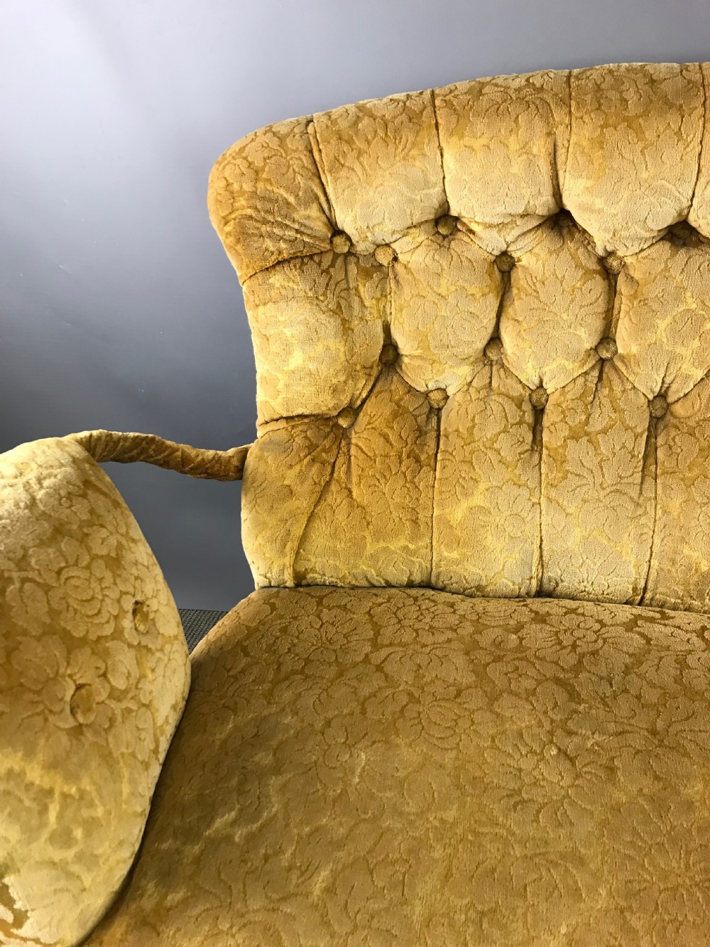 Victorian Button Back Two Seat Sofa with iron frame View II