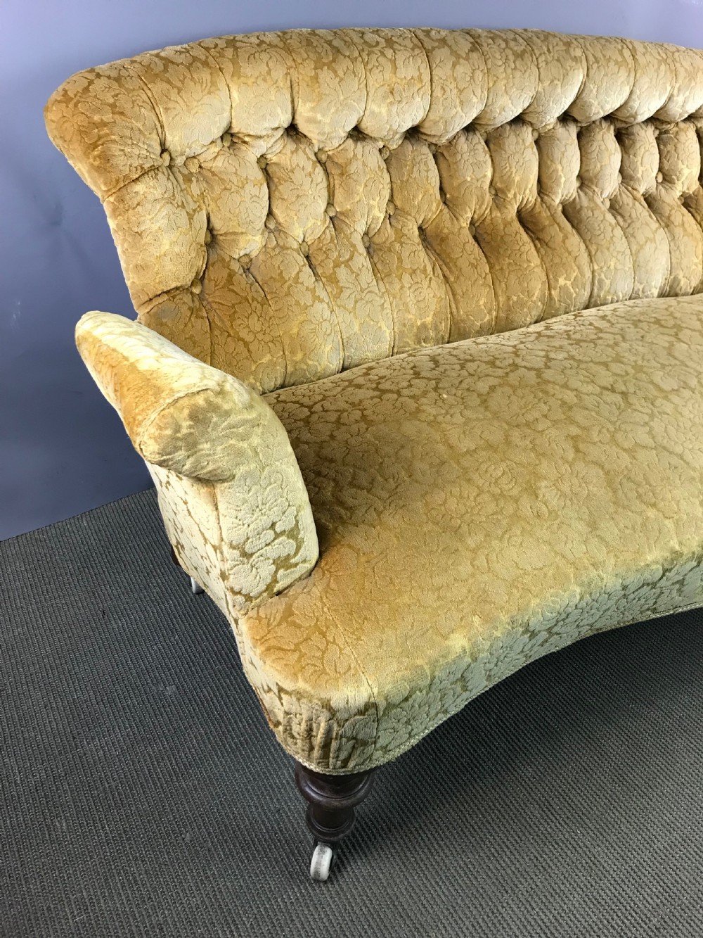 Victorian Button Back Two Seat Sofa with iron frame View III