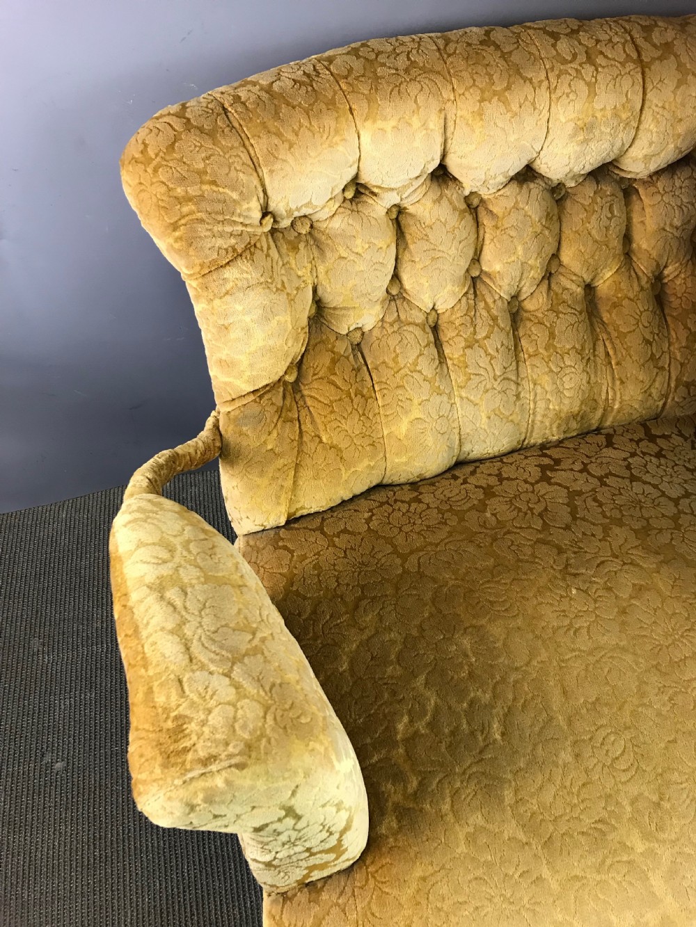 Victorian Button Back Two Seat Sofa with iron frame View IV
