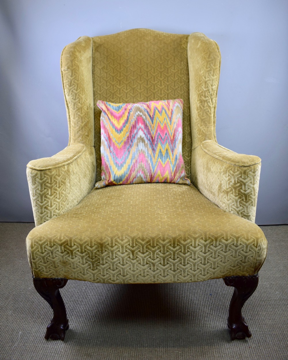George I style wingback armchair of good proportions View IV