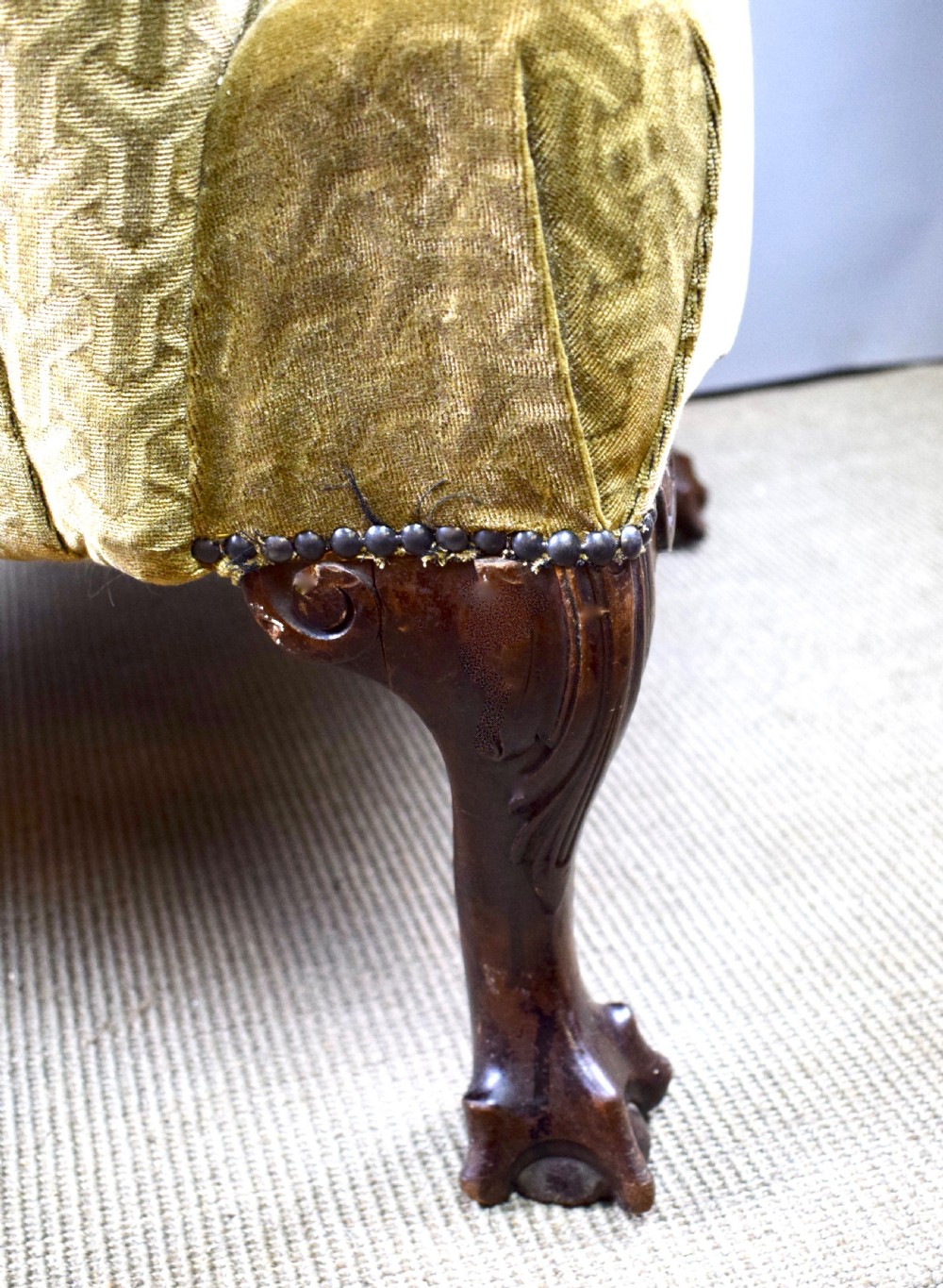 George I style wingback armchair of good proportions View V