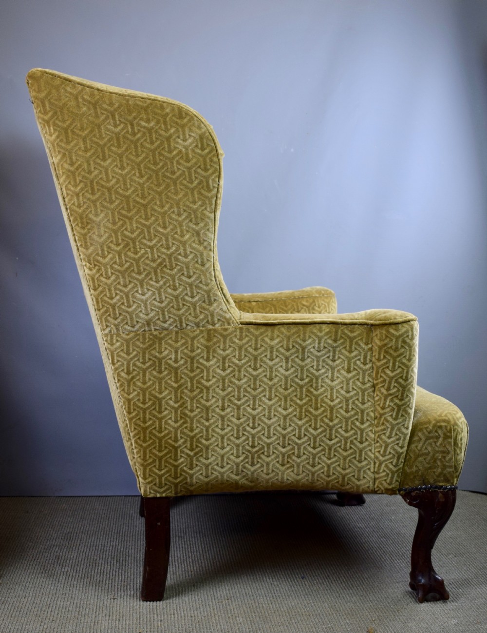 George I style wingback armchair of good proportions View VI