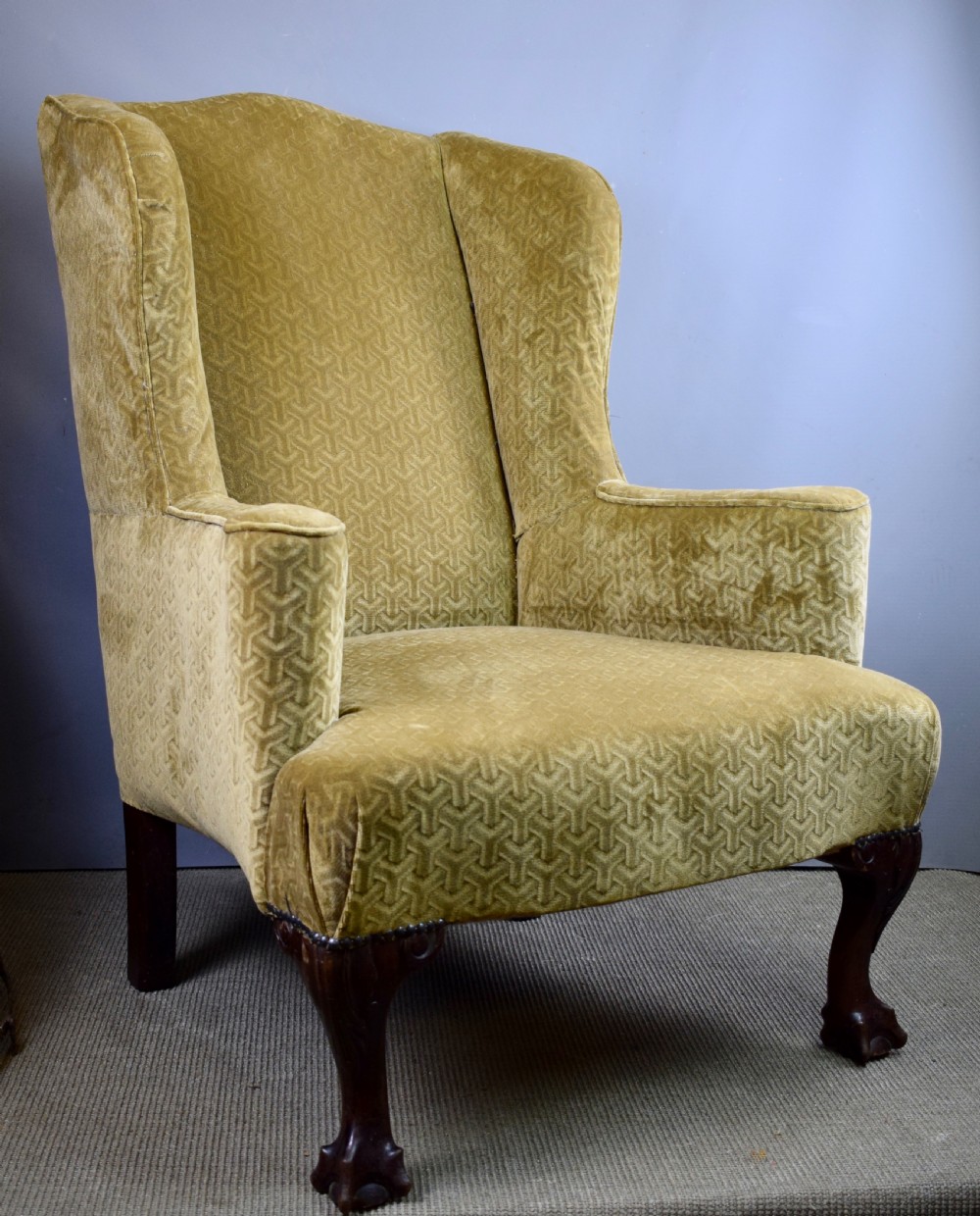 George I style wingback armchair of good proportions View VII