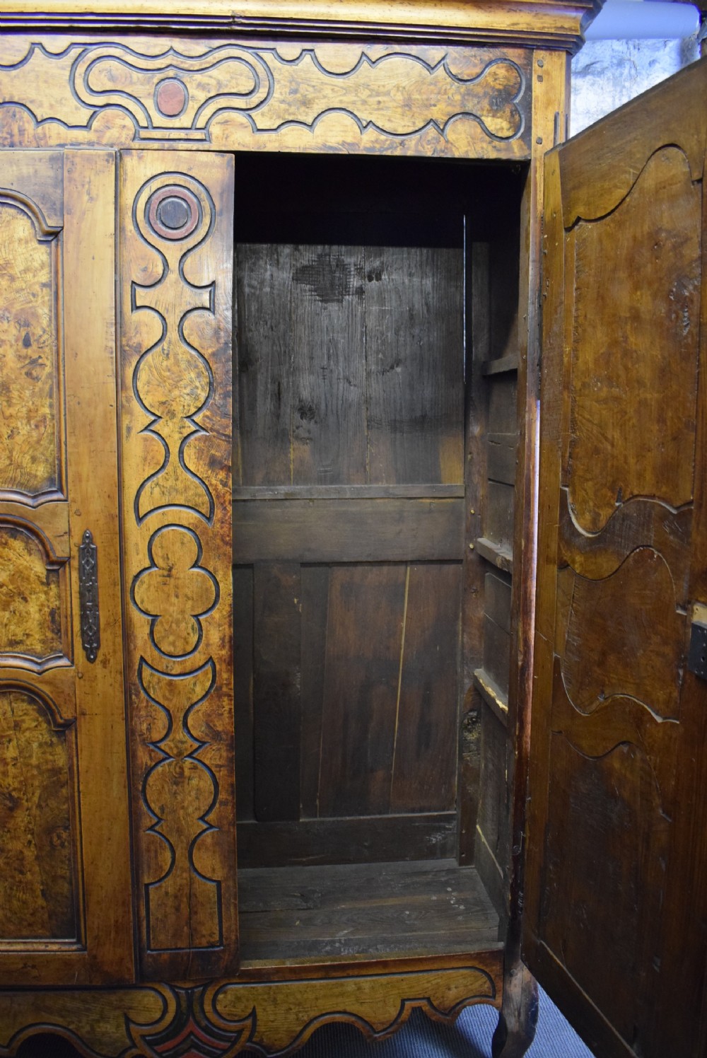 Provincial French Oak & Burr Elm Bressan Armoire View IV