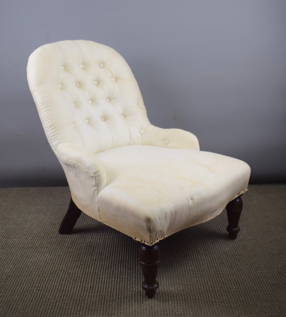 Child's Antique Button Back Armchair View V