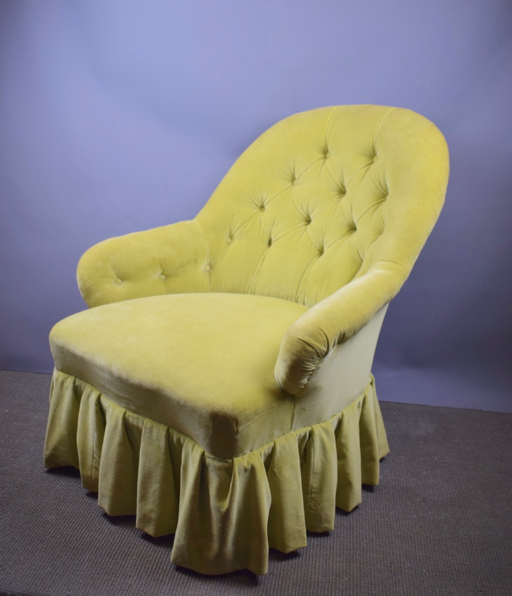 Victorian Button Back Drawing Room Armchair View II