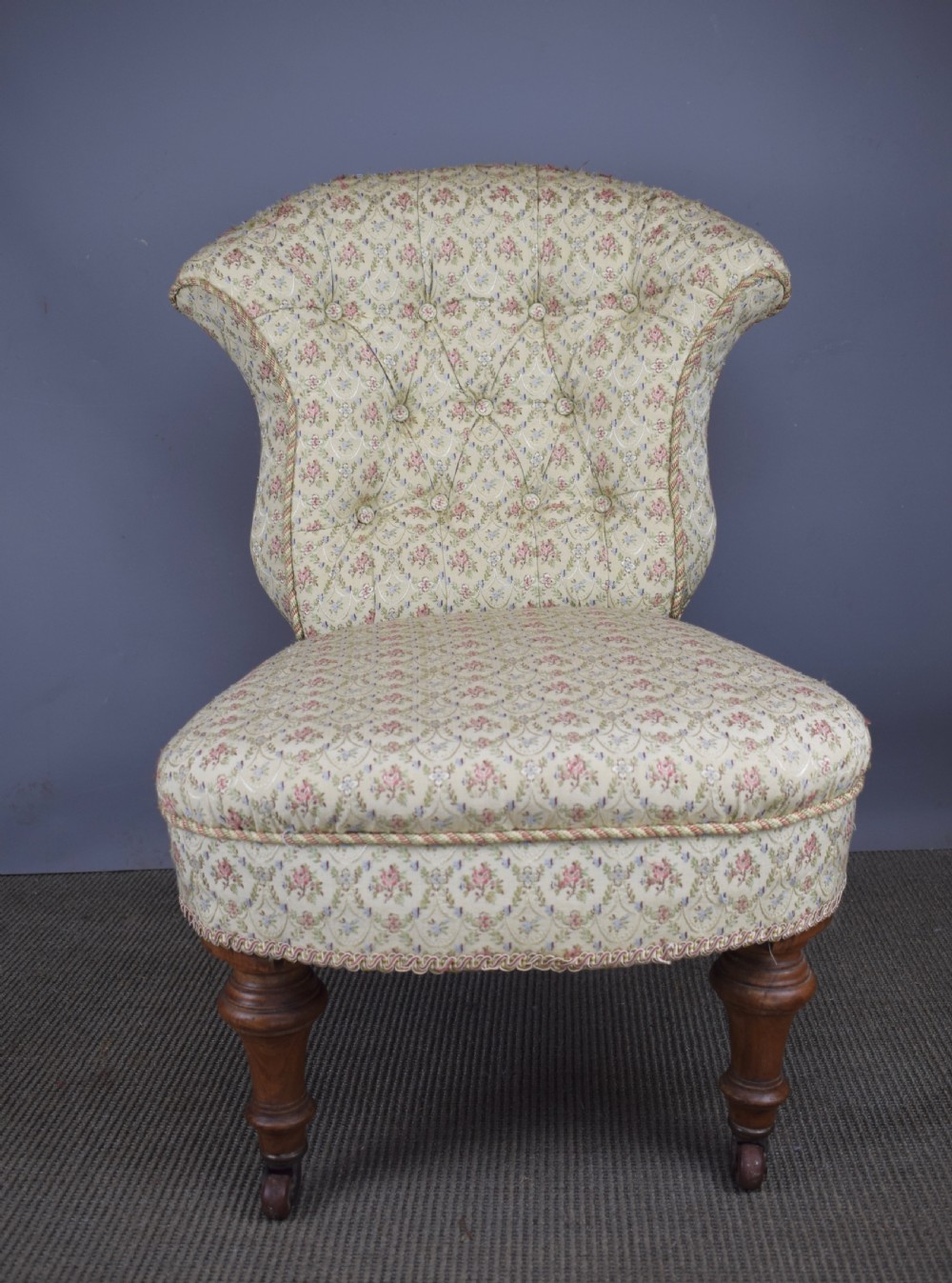 Victorian button back nursing bedroom chair View II