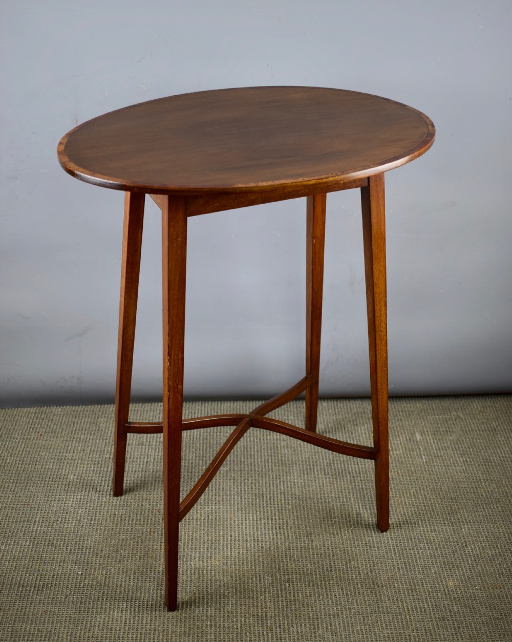 Edwardian mahogany occasional table with oval cross-banded top View III