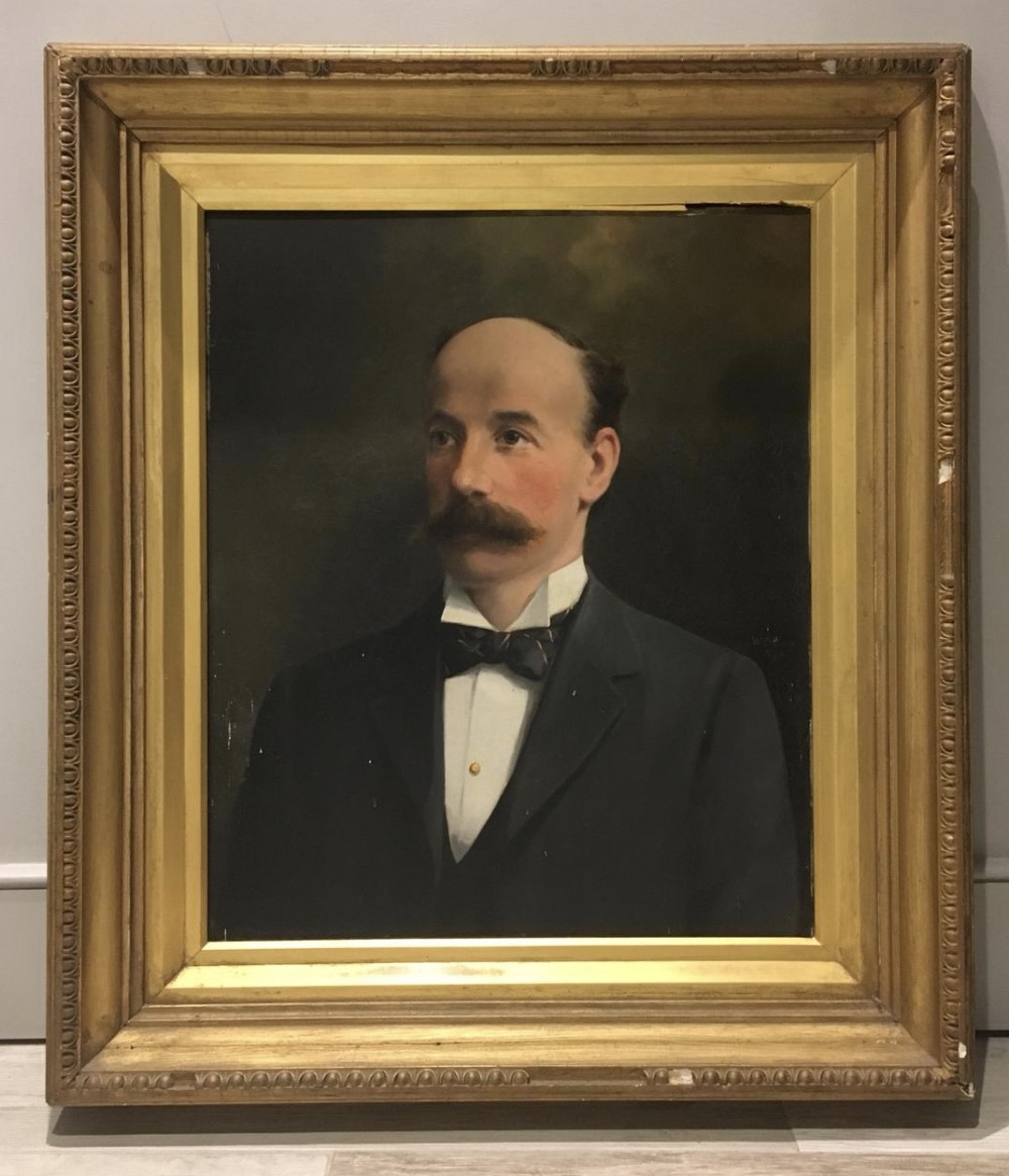 Victorian oil portrait of a gentleman with a moustache, signed W. Cutlan & dated 1896