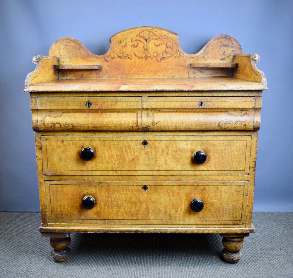 Victorian scumble glazed chest of drawers in original paint View II