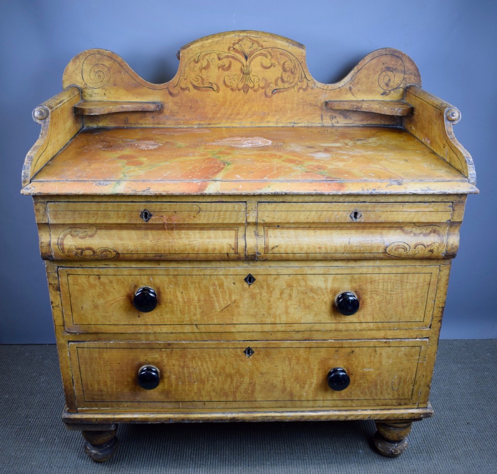 Victorian scumble glazed chest of drawers in original paint View III