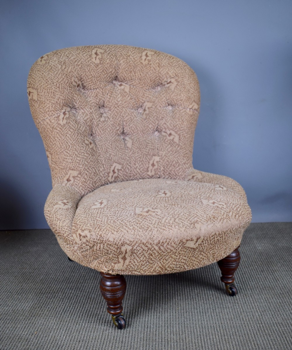Victorian Button Back Nursing Chair for Re-covering View II