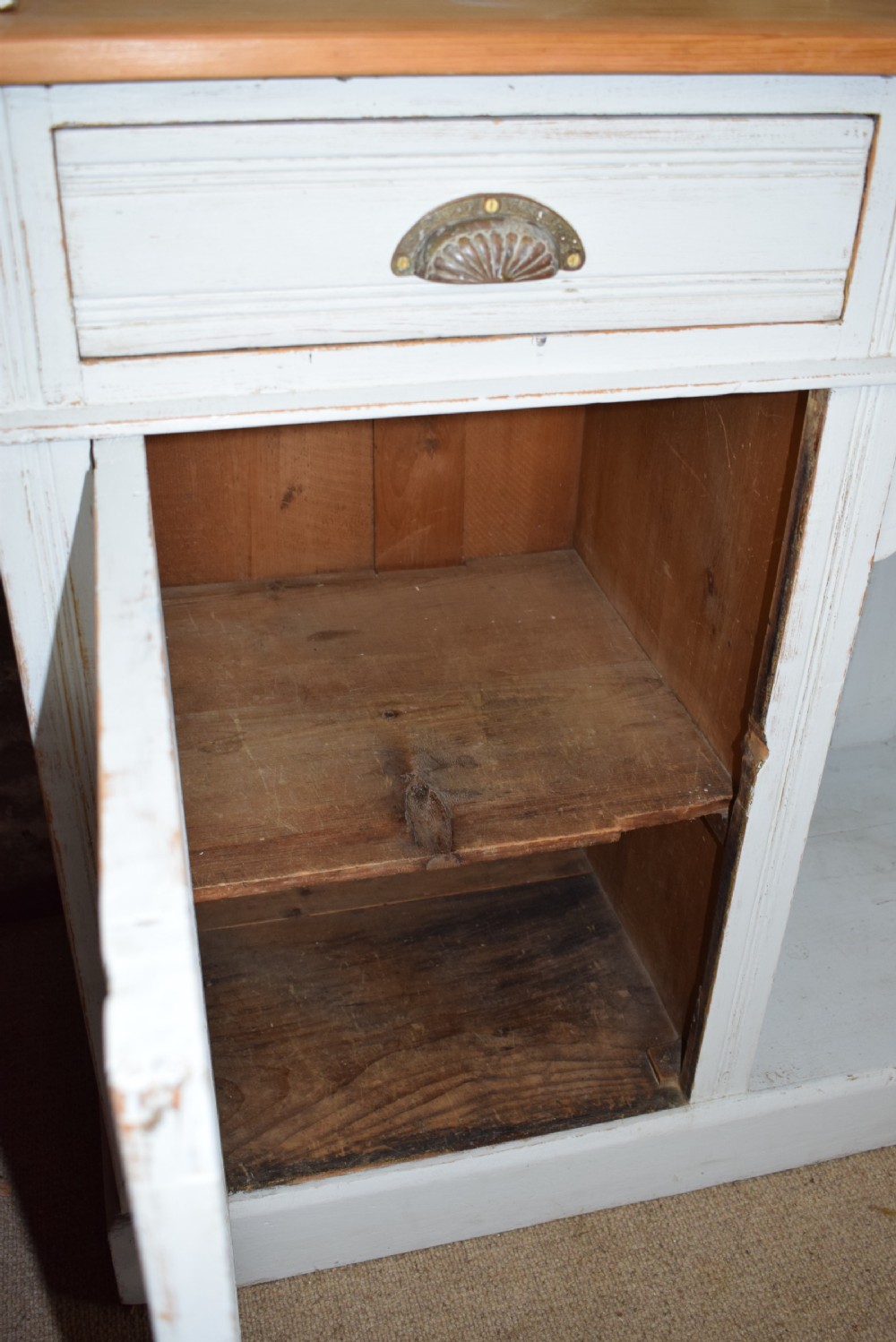 Antique Victorian Painted Pine Welsh Dresser View V